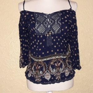 Angie Navy blue strap top Size Medium